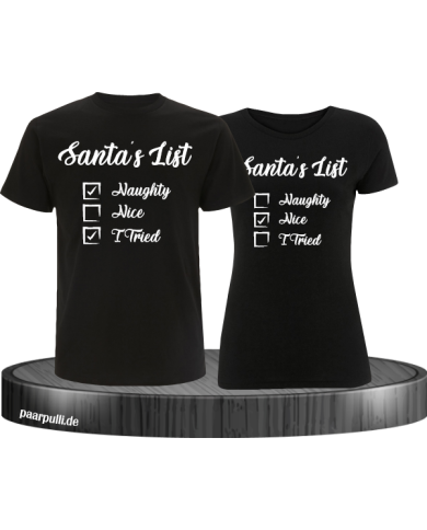 Santa's List Christmas T-Shirt Set schwarz