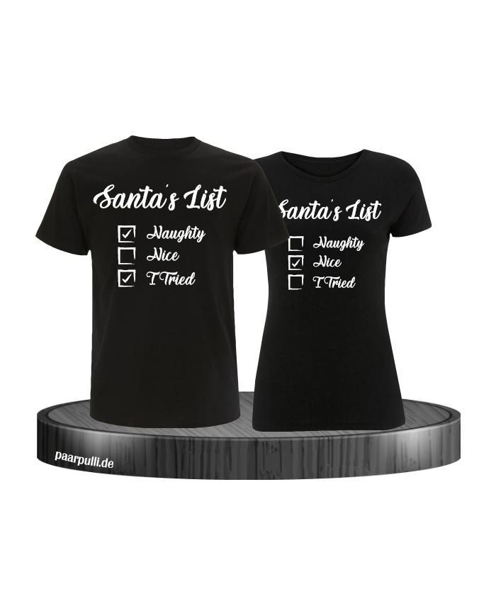Santa's List Christmas T-Shirt Set schwarz