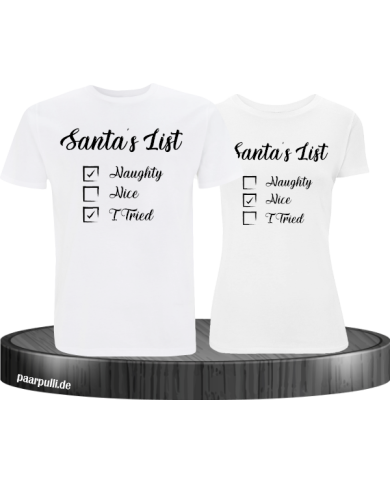 Santa's List Christmas T-Shirt Set weiß