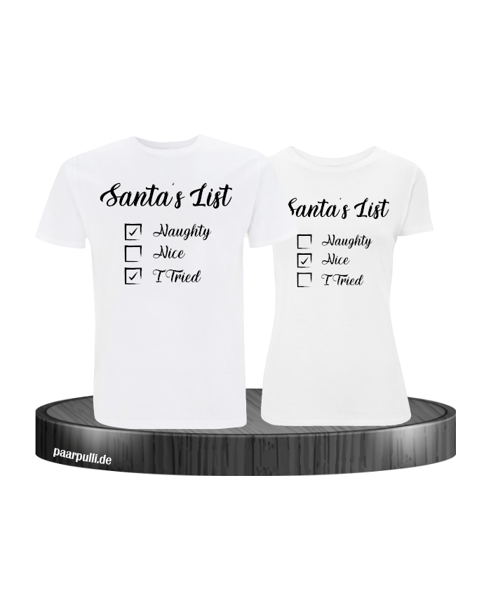 Santa's List Christmas T-Shirt Set weiß