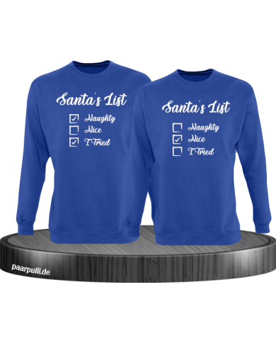 Santa's List Christmas Sweatshirt Set blau