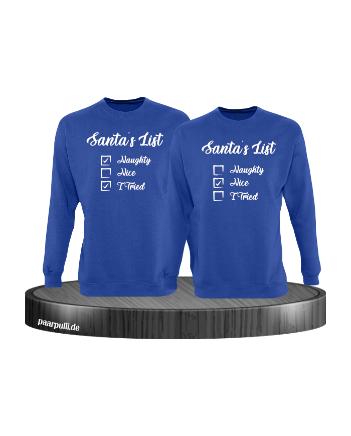 Santa's List Christmas Sweatshirt Set blau
