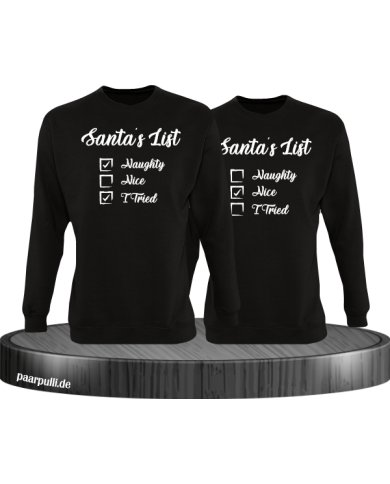 Santa's List Christmas Sweatshirt Set schwarz