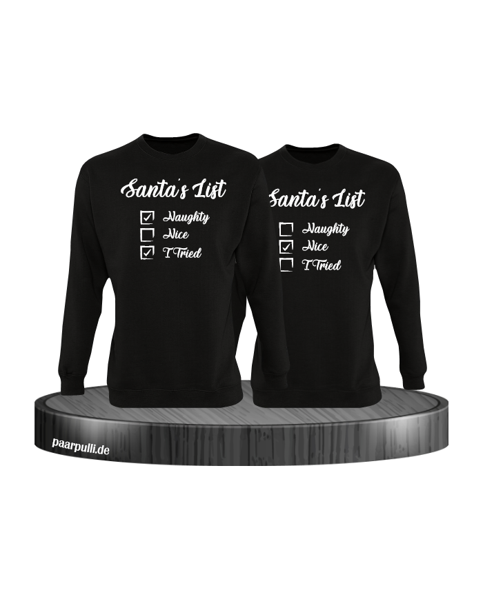Santa's List Christmas Sweatshirt Set schwarz