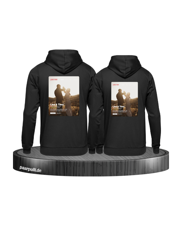 Lovestory Personal Cover Partnerlook Hoodie schwarz