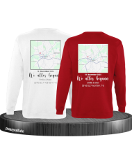 Wo alles begann - persönliche Karte Partnerlook Sweatshirt weiß rot
