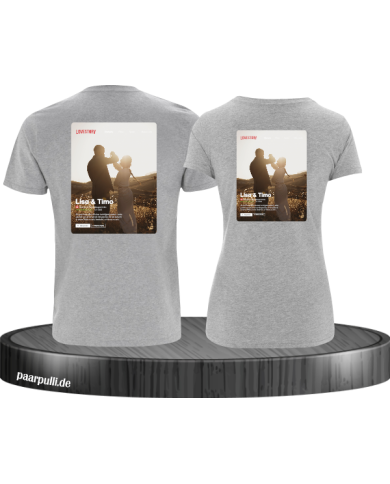 Lovestory Personal Cover Partnerlook T-Shirt grau