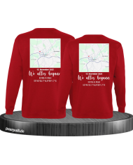 Wo alles begann - persönliche Karte Partnerlook Sweatshirt rot
