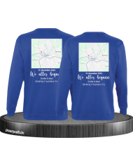 Wo alles begann - persönliche Karte Partnerlook Sweatshirt blau