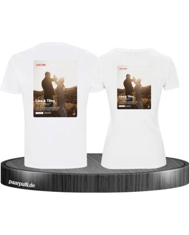 Lovestory Personal Cover Partnerlook T-Shirt weiß