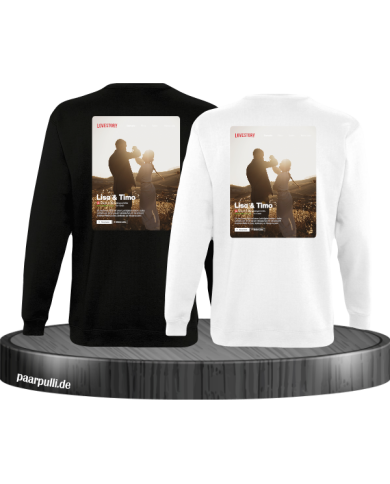 Lovestory Personal Cover Partnerlook Sweatshirt schwarz weiß