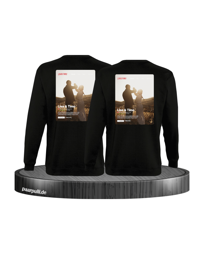 Lovestory Personal Cover Partnerlook Sweatshirt schwarz