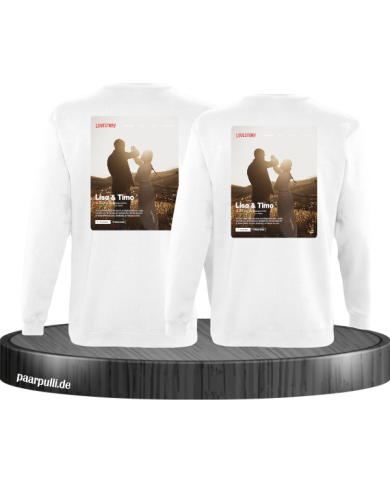 Lovestory Personal Cover Partnerlook Sweatshirt weiß