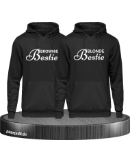 Brownie Bestie und Blonde Bestie Beste Freundinnen Hoodies in schwarz weiß