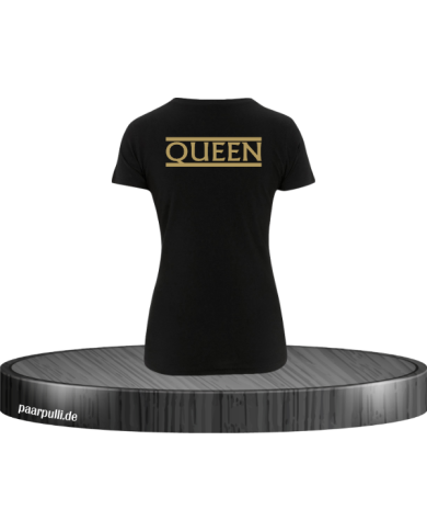 Queen gold Damen T-Shirt schwarz Größe S