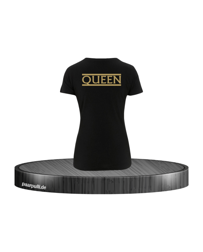 Queen gold Damen T-Shirt schwarz Größe S