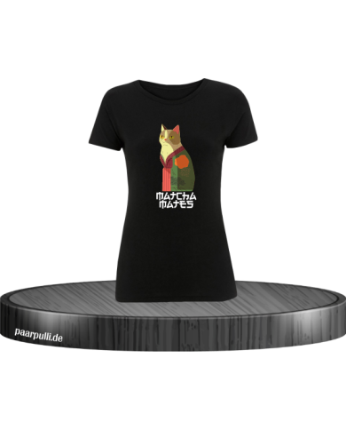 Matcha Mates Damen T-Shirt schwarz Größe XXL