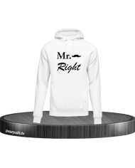 Mr. Right Hoodie Weiß Größe XL