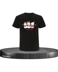 Frohes Fest Schneemann Herren T-Shirt schwarz Größe L