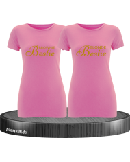 Brownie Bestie und Blonde Bestie Beste Freundinnen T-Shirts in rosa gold