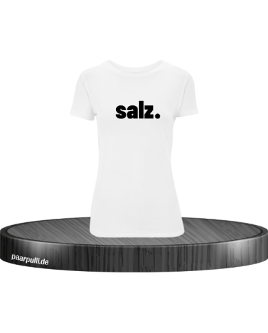 salz. Damen T-Shirt weiß Größe XL