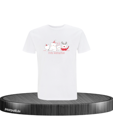 Frohe Weihnachten Familie Herren T-Shirt weiß Größe XL