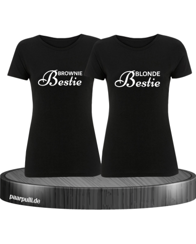 Brownie Bestie und Blonde Bestie Beste Freundinnen T-Shirts in schwarz weiß