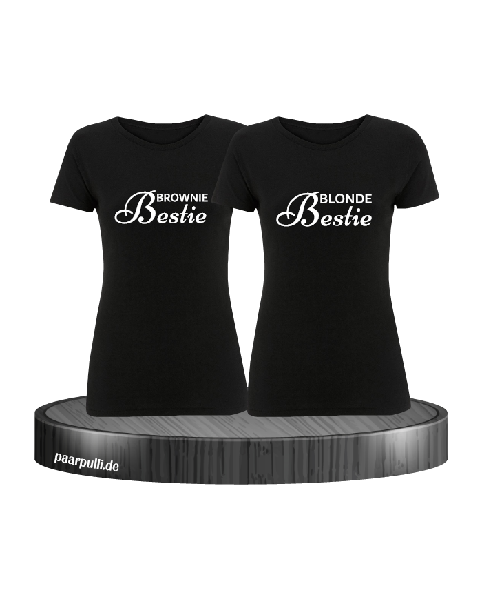 Brownie Bestie und Blonde Bestie Beste Freundinnen T-Shirts in schwarz weiß