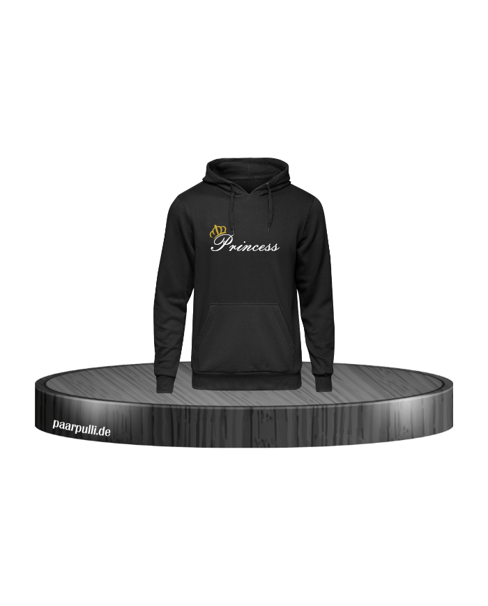 Princess Krone Kinder Hoodie Schwarz Größe 134/146