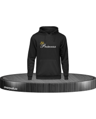 Princess Krone Kinder Hoodie Schwarz Größe 134/146