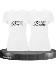 Brownie Bestie und Blonde Bestie Beste Freundinnen T-Shirts in weiß schwarz