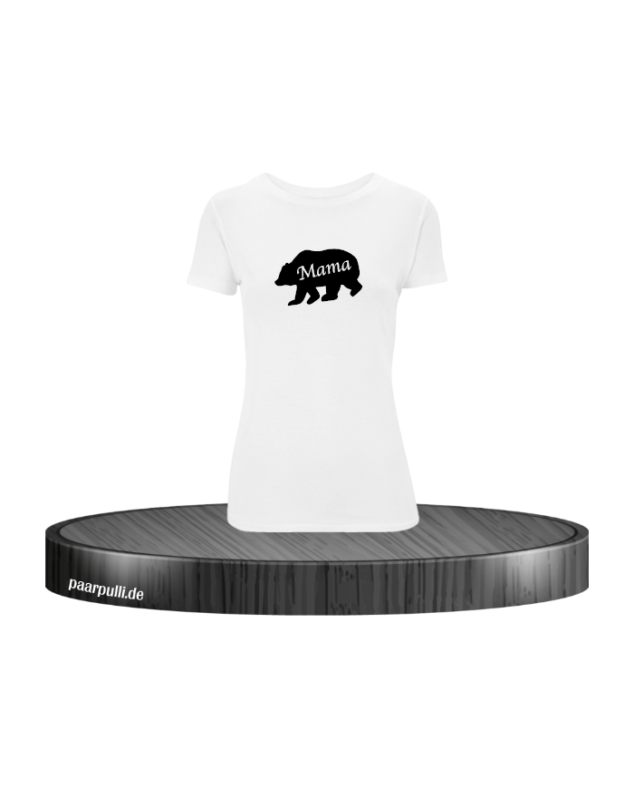 Mama Bear Damen T-Shirt weiß Größe S