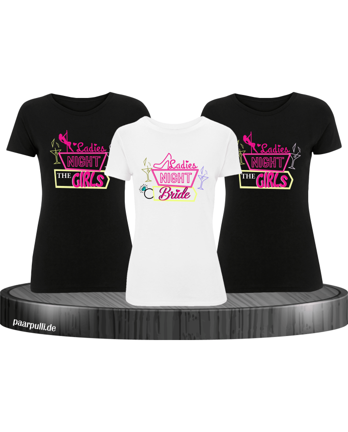 Ladies Night Bride & The Girls für T-Shirt Set für Damen Junggesellenabschied