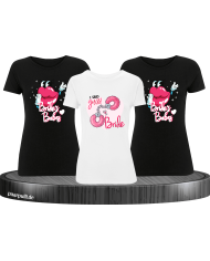 Handcuffs Bride & Bride's Babes T-Shirt Set für Damen Junggesellenabschied