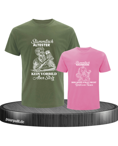 Stammtisch Ältester & Nachwuchs Vater und Kind T-Shirt Set