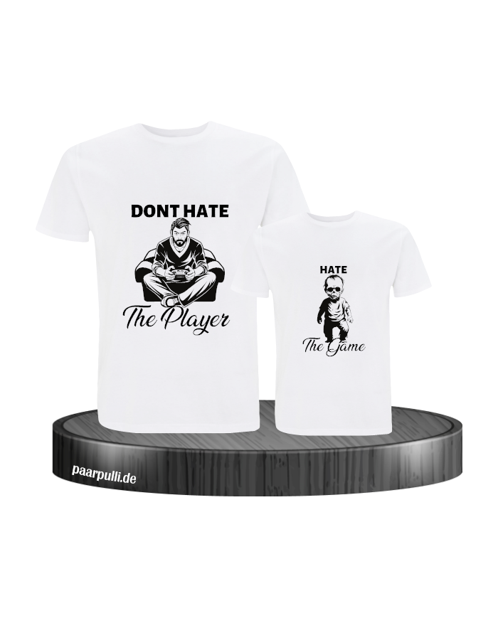 Don't Hate The Player & Hate The Game Vater und Kind T-Shirt Set