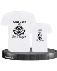 Don't Hate The Player & Hate The Game Vater und Kind T-Shirt Set