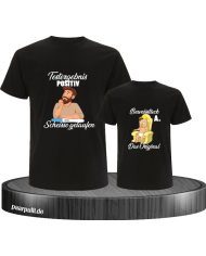 Testergebnis Positiv & Beweisstück Vater und Kind T-Shirt Set