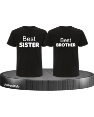 Geschwister T-Shirts bedruckt mit Best Sister und Best Brother.