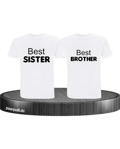 Best Sister und Best Brother T-Shirts in weiß