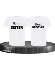 Best Sister und Best Brother T-Shirts in weiß