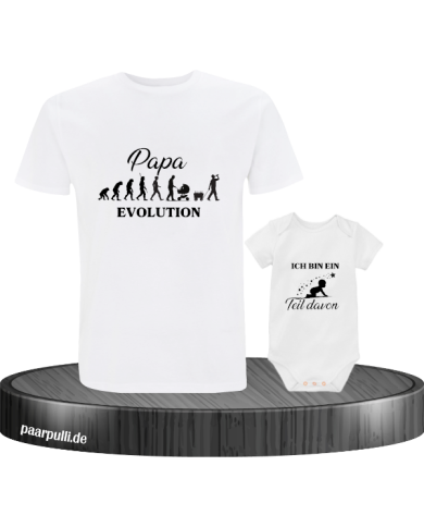 Papa Evolution & Kind Evolution Vater und Baby Set
