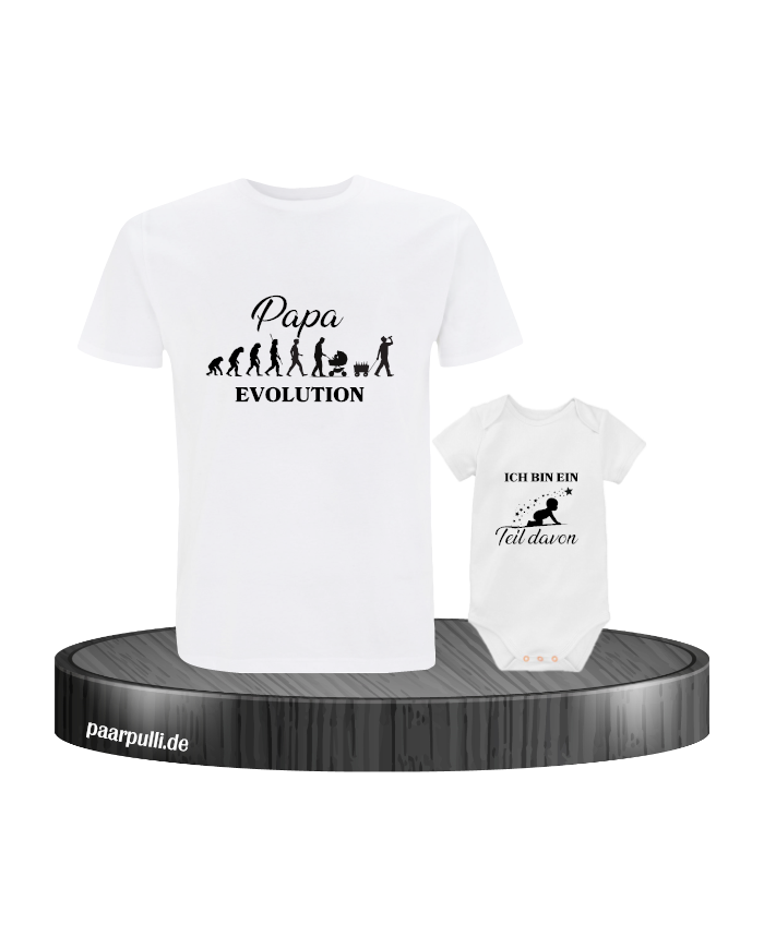 Papa Evolution & Kind Evolution Vater und Baby Set
