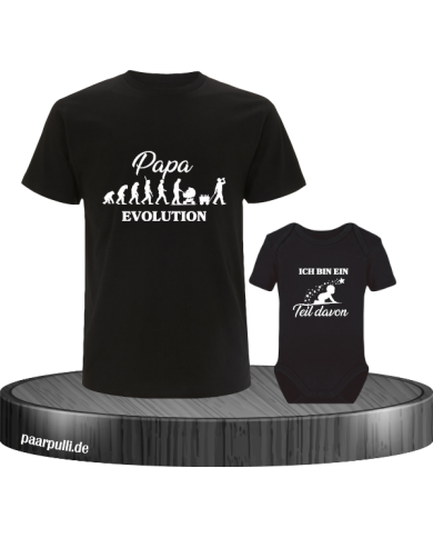 Papa Evolution & Kind Evolution Vater und Baby Set