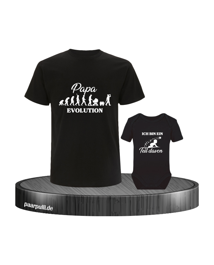 Papa Evolution & Kind Evolution Vater und Baby Set
