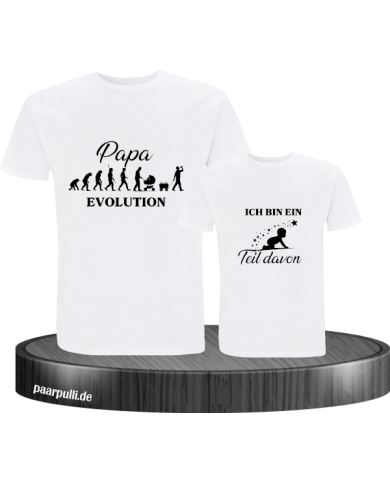 Papa Evolution & Kind Evolution Vater und Kind T-Shirt Set
