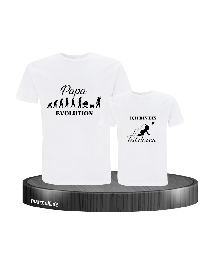Papa Evolution & Kind Evolution Vater und Kind T-Shirt Set