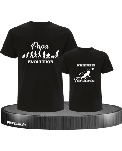 Papa Evolution & Kind Evolution Vater und Kind T-Shirt Set