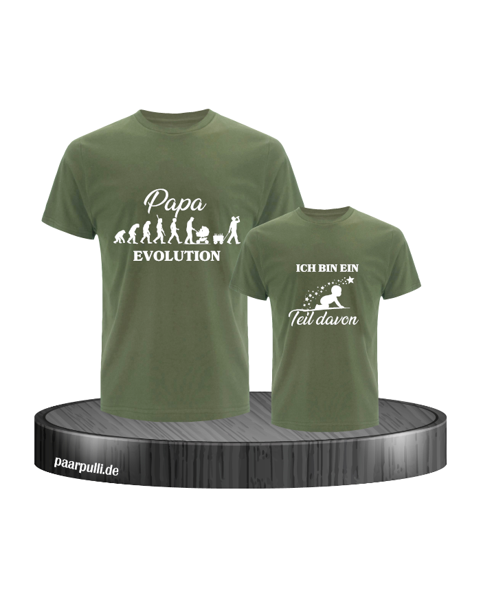 Papa Evolution & Kind Evolution Vater und Kind T-Shirt Set