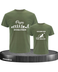 Papa Evolution & Kind Evolution Vater und Kind T-Shirt Set